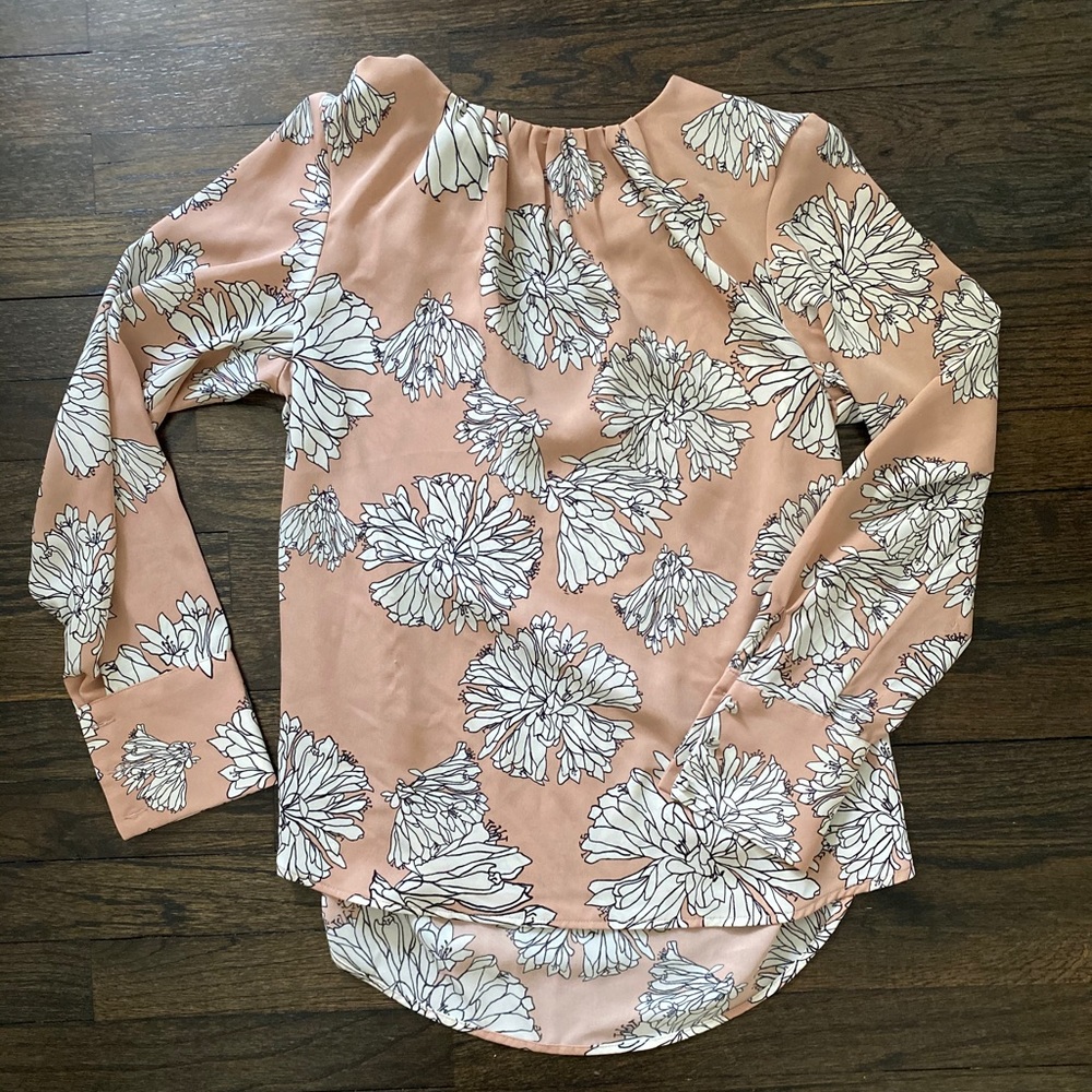 Pink floral long sleeve shirt
